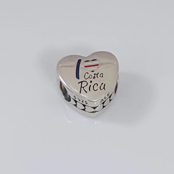 Pandora I Love Costa Rica Charm Heart Bead Pendant S925 Silver with box - Picture 6 of 6